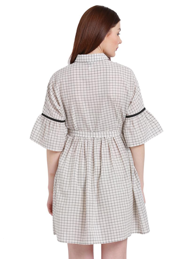 white cotton belted dress - 15228172 - Zoom Image - 3