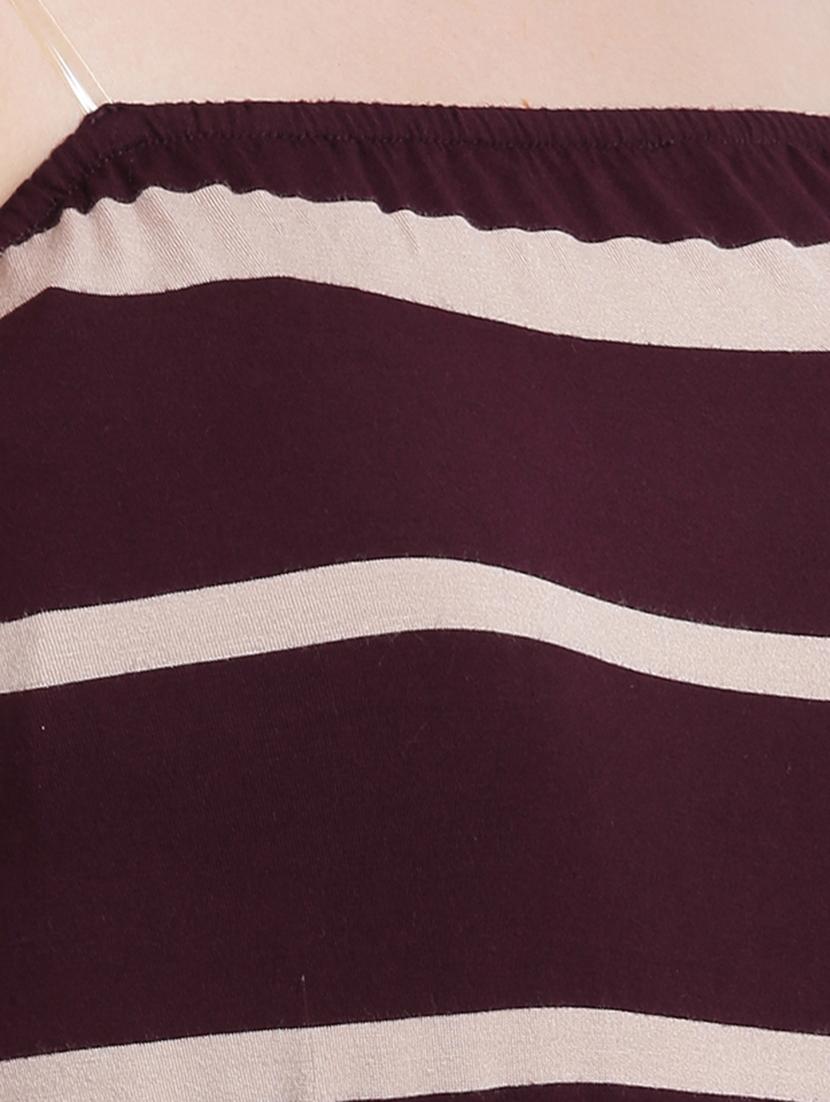 maroon striped viscose maxi dress - 15228178 - Zoom Image - 4