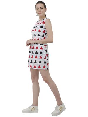 white printed blouson dress - 15228523 - Standard Image - 2