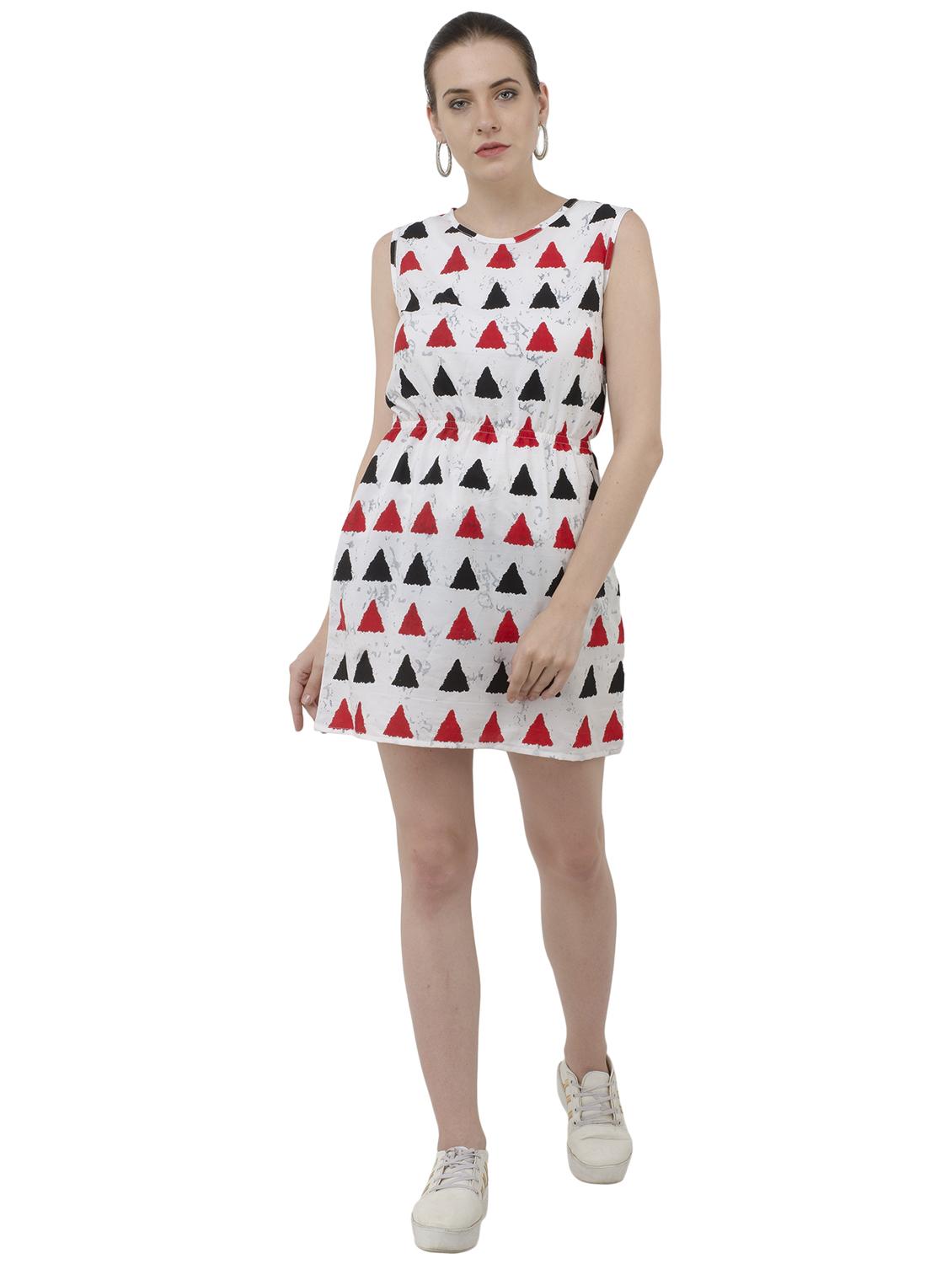 white printed blouson dress - 15228523 - Zoom Image - 1
