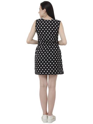 black polka doted blouson dress - 15228526 - Standard Image - 3