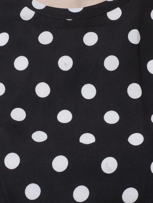 black polka doted blouson dress - 15228526 - Standard Image - 4
