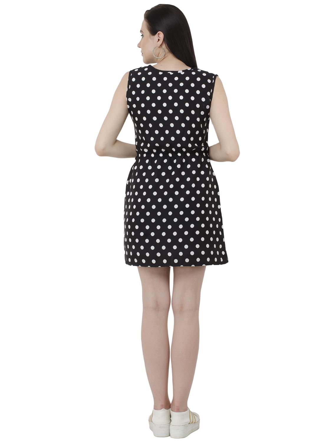 black polka doted blouson dress - 15228526 - Zoom Image - 3