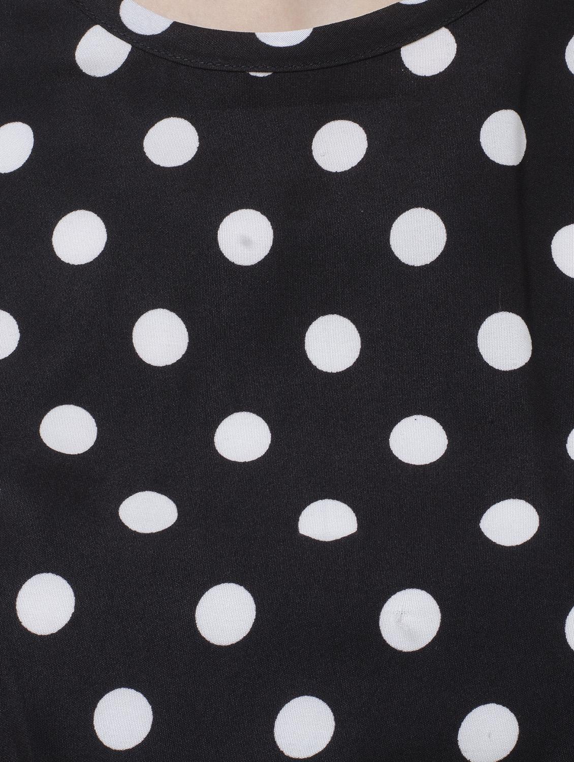 black polka doted blouson dress - 15228526 - Zoom Image - 4