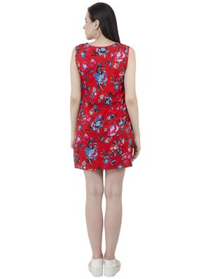 red printed blouson dress - 15228527 - Standard Image - 3