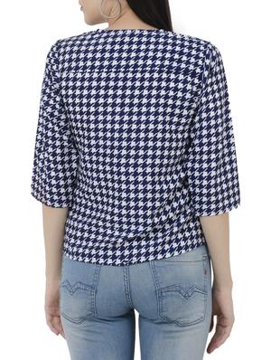 blue houndstooth print top - 15228540 - Standard Image - 2