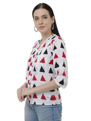 white printed top - 15228543 - Standard Image - 2