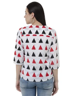 white printed top - 15228543 - Standard Image - 3