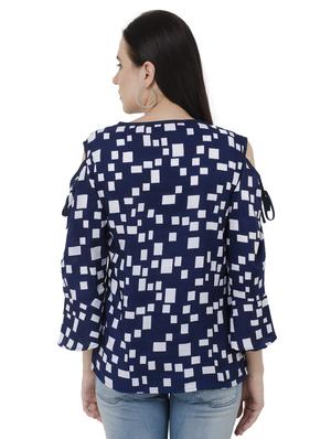 navy blue printed top - 15228546 - Standard Image - 3