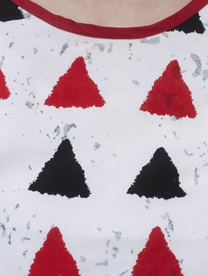 white printed cold shoulder top - 15228548 - Standard Image - 5