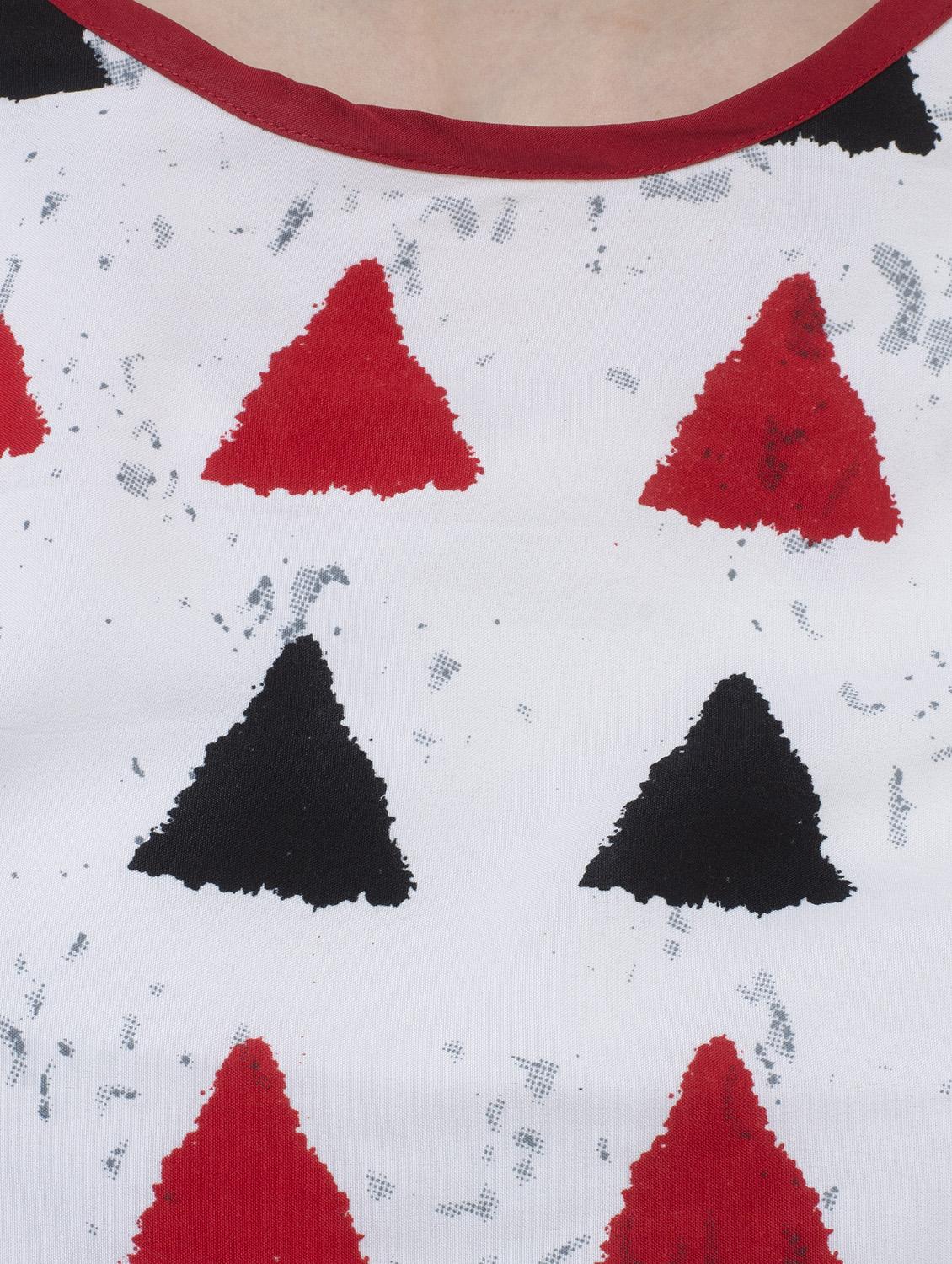 white printed cold shoulder top - 15228548 - Zoom Image - 5