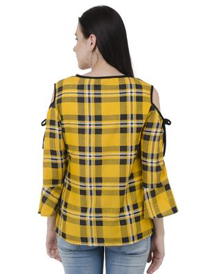 yellow checkered top - 15228552 - Standard Image - 3