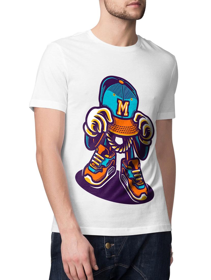white cotton blend front print tshirt - 15229073 - Zoom Image - 1