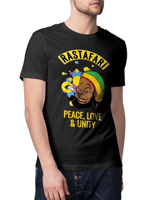 black cotton blend front print tshirt - 15229125 - Standard Image - 1