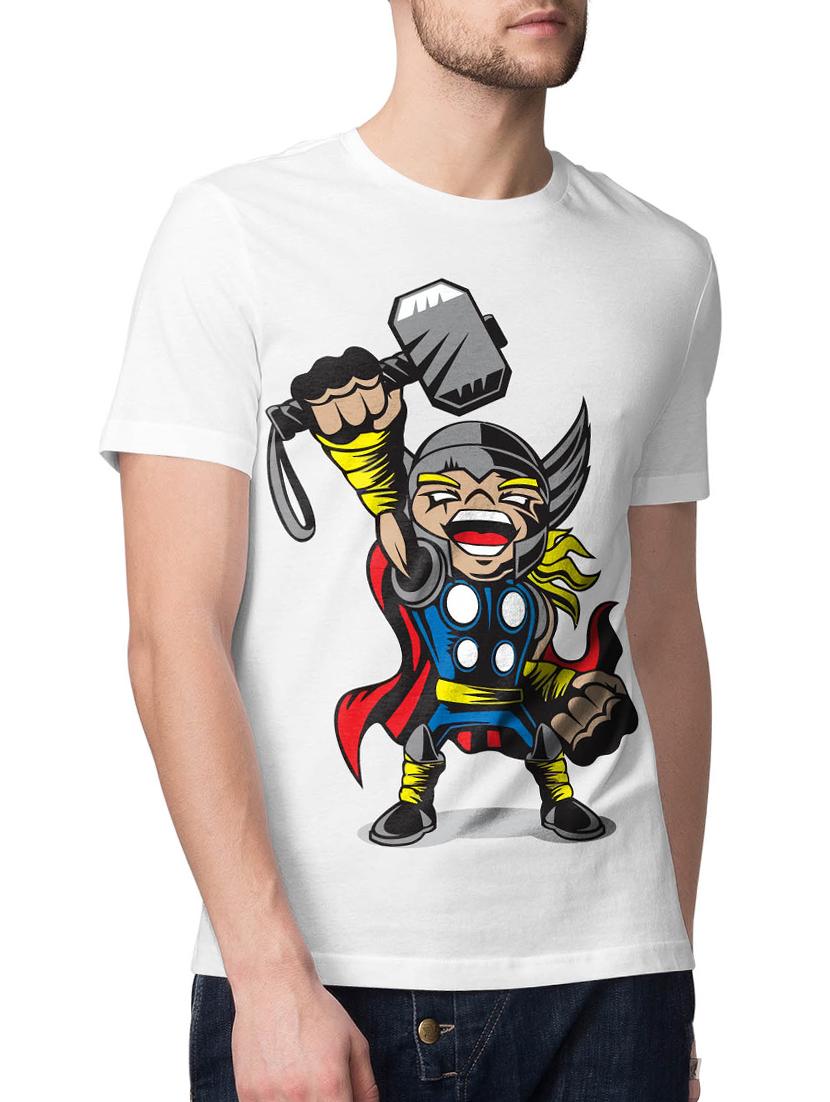 white cotton blend front print tshirt - 15229248 - Zoom Image - 1