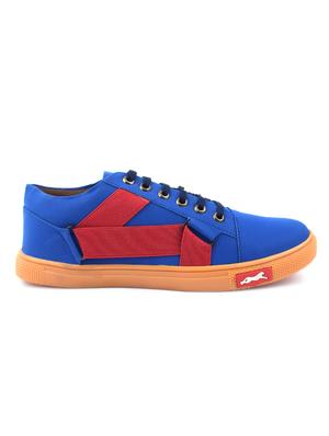 blue leatherette lace up sneaker - 15229973 - Standard Image - 2