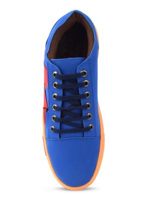 blue leatherette lace up sneaker - 15229973 - Standard Image - 4