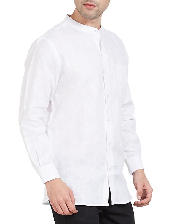 white linen casual shirt - 15230713 - Zoom Image - 2