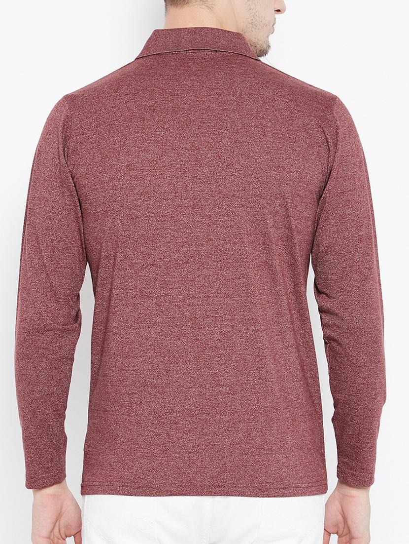 maroon cotton pocket t-shirt - 15230813 - Zoom Image - 3