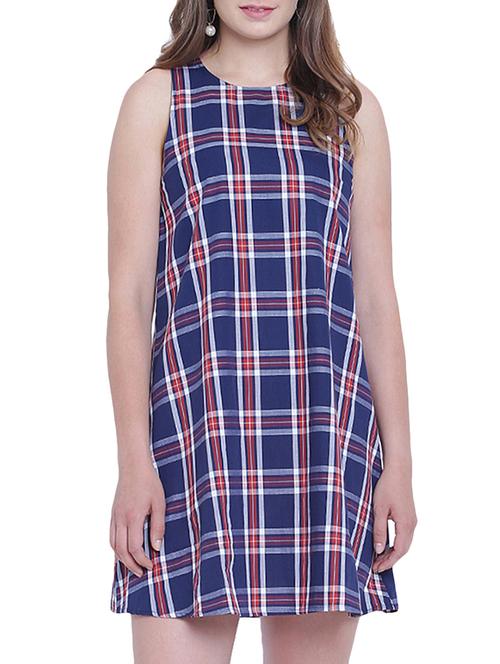 checkered a-line mini dress - 15230959 - Standard Image - 1