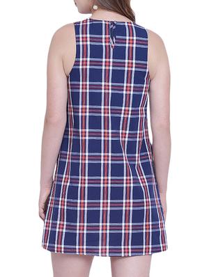 checkered a-line mini dress - 15230959 - Standard Image - 3