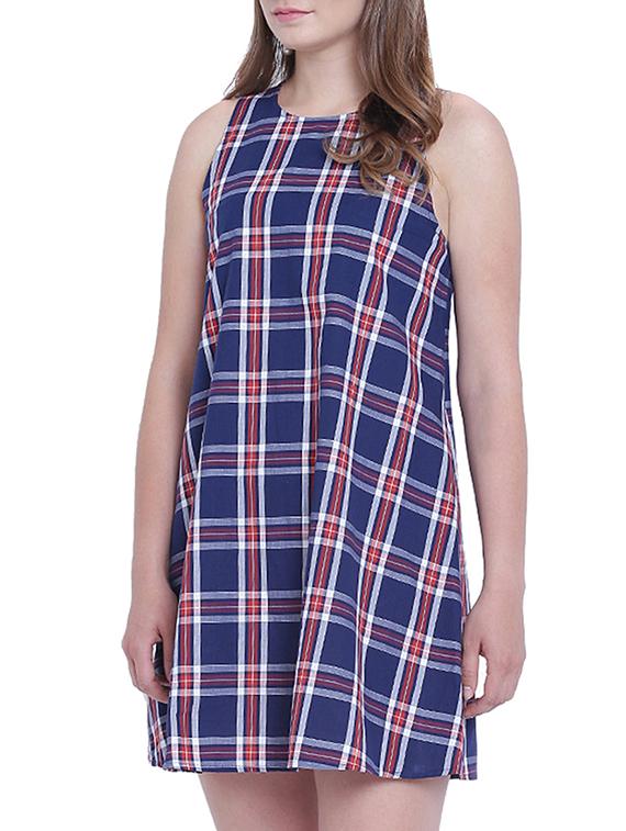 checkered a-line mini dress - 15230959 - Zoom Image - 2
