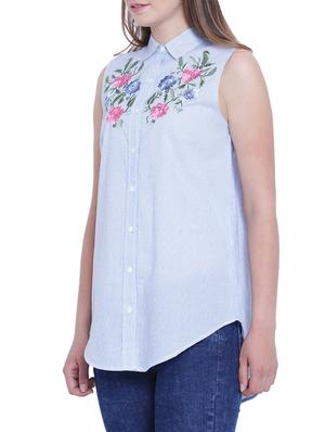 striped embroidered shirt - 15230963 - Standard Image - 2