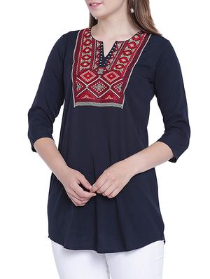 embroidered neckline tunic - 15230974 - Standard Image - 2