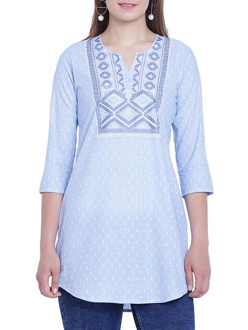 embroidered neckline tunic - 15230975 - Standard Image - 1
