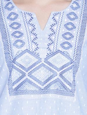 embroidered neckline tunic - 15230975 - Standard Image - 4