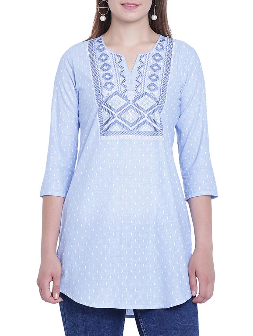 embroidered neckline tunic - 15230975 - Zoom Image - 1