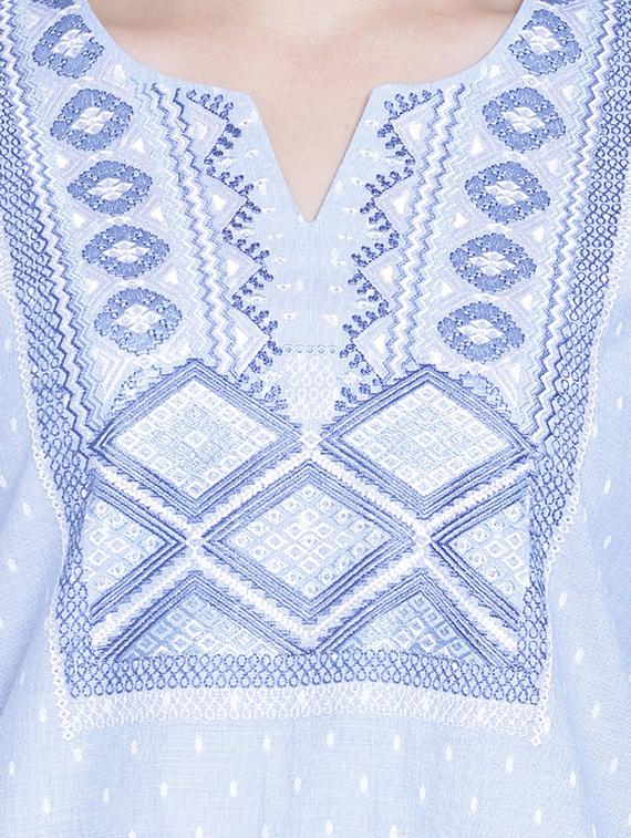 embroidered neckline tunic - 15230975 - Zoom Image - 4