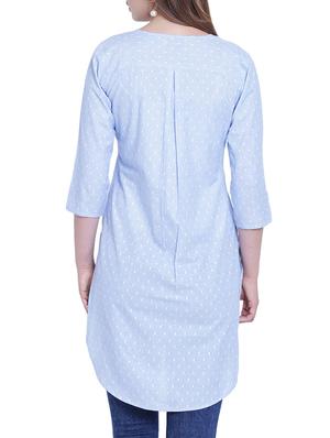 high low embroidered printed tunic - 15231011 - Standard Image - 3