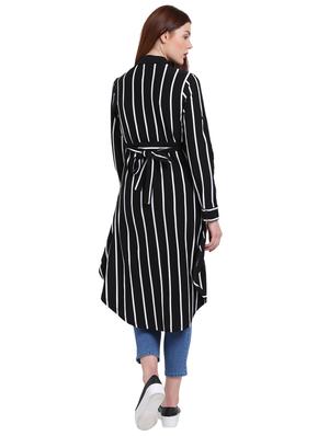 black striped jersey high-low tunic - 15231269 - Standard Image - 3