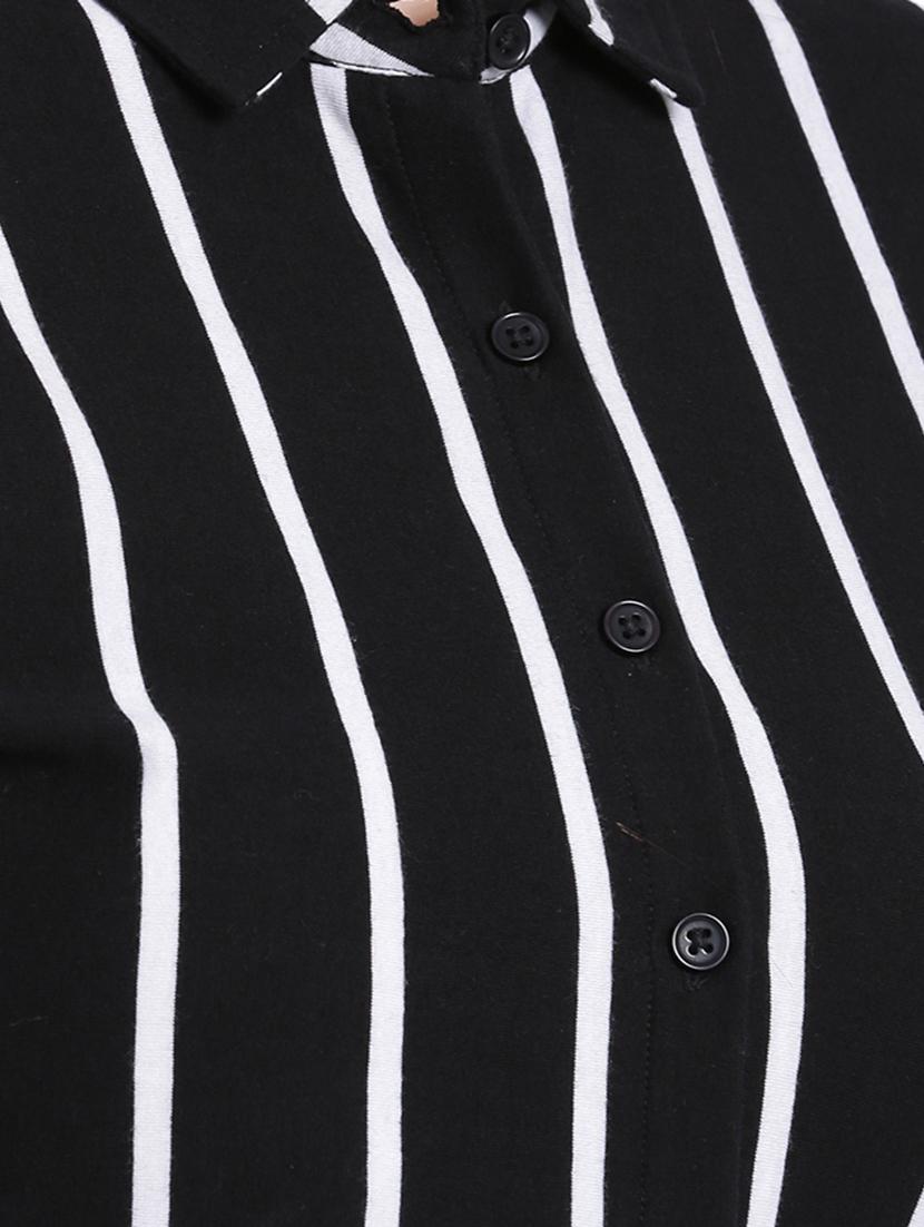 black striped jersey high-low tunic - 15231269 - Zoom Image - 4