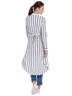 white striped jersey high-low tunic - 15231270 - Standard Image - 3