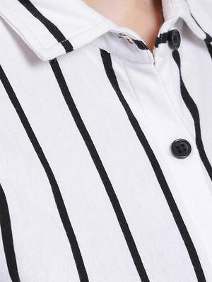 white striped jersey high-low tunic - 15231270 - Standard Image - 4