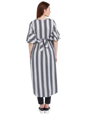 white striped high-low tunic - 15231273 - Standard Image - 3