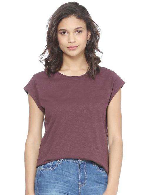 solid purple cotton tee - 15231290 - Standard Image - 1