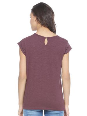 solid purple cotton tee - 15231290 - Standard Image - 3