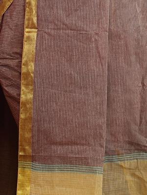 brown cotton tant saree - 15232010 - Standard Image - 2