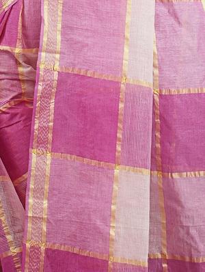 pink cotton tant saree - 15232021 - Standard Image - 2