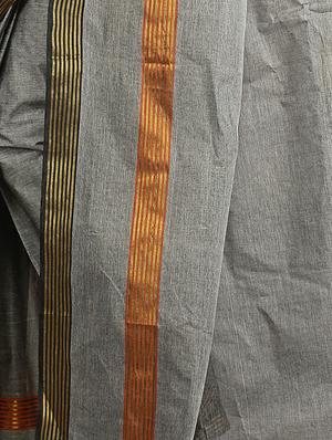 grey cotton tant saree - 15232081 - Standard Image - 2
