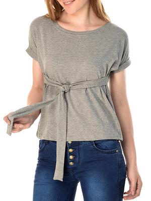grey solid hosery top - 15233055 - Standard Image - 2