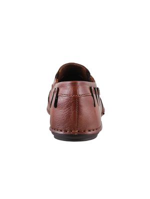 tan leather slip on sandal - 15233398 - Standard Image - 3