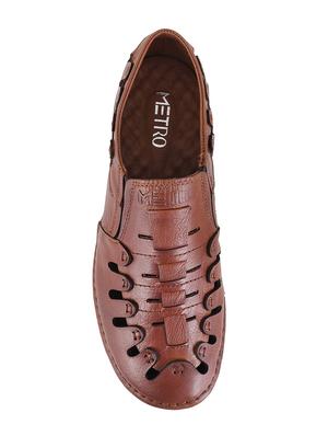 tan leather slip on sandal - 15233398 - Standard Image - 4