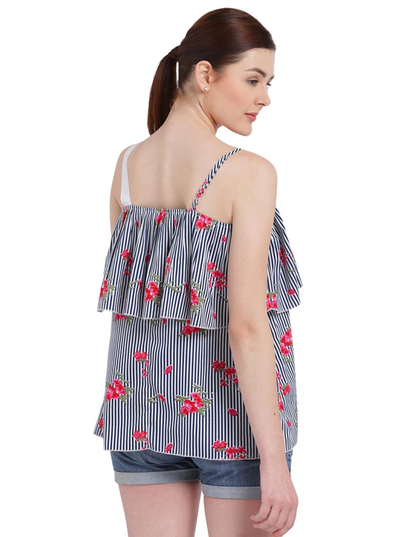 navy blue striped layered top - 15234288 - Zoom Image - 3