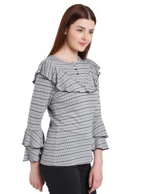 grey printed top - 15234294 - Standard Image - 2