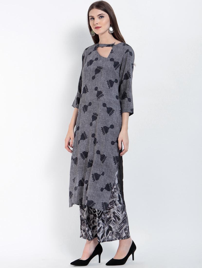 key hole straight kurta - 15234953 - Zoom Image - 2