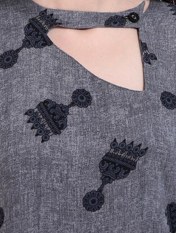 key hole straight kurta - 15234953 - Zoom Image - 4